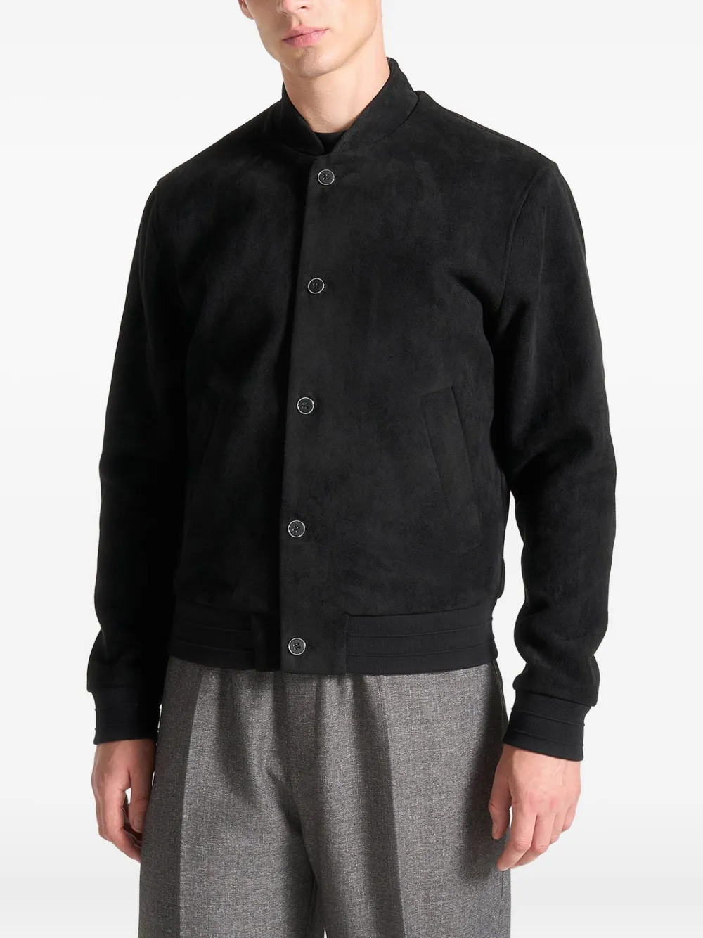 Manière De Voir Button-up bomberjack Zwart