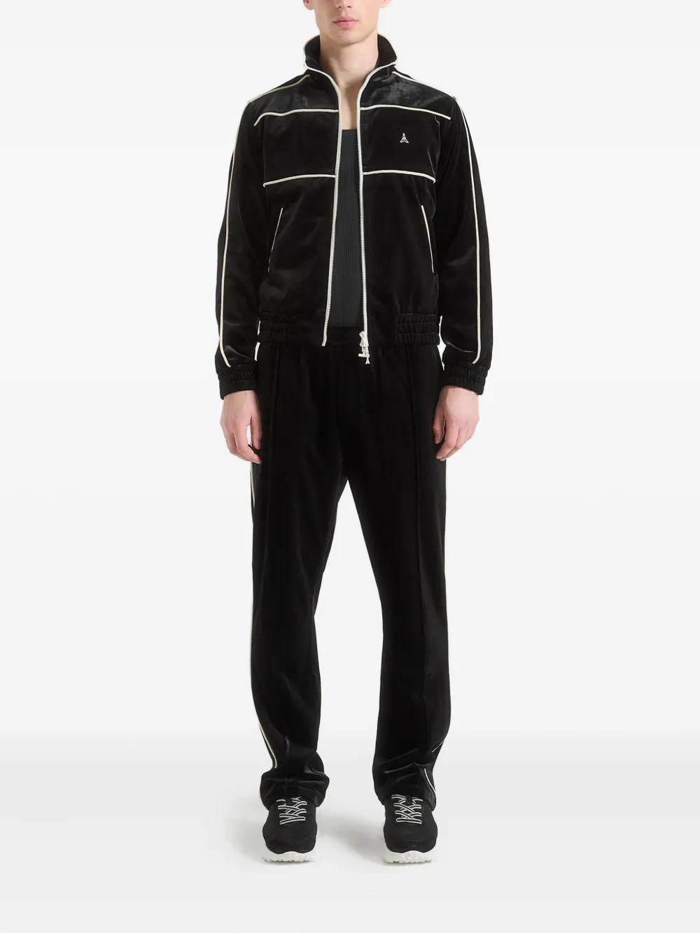 Manière De Voir velour track pants - Zwart