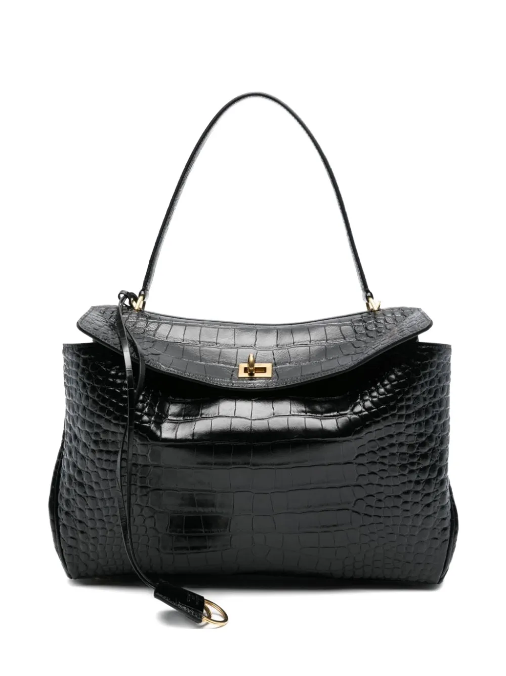 Balenciaga medium Rodeo crocodile-effect tote bag - ブラック Balenciaga medium Rodeo crocodile-effect tote bag - ブラック
