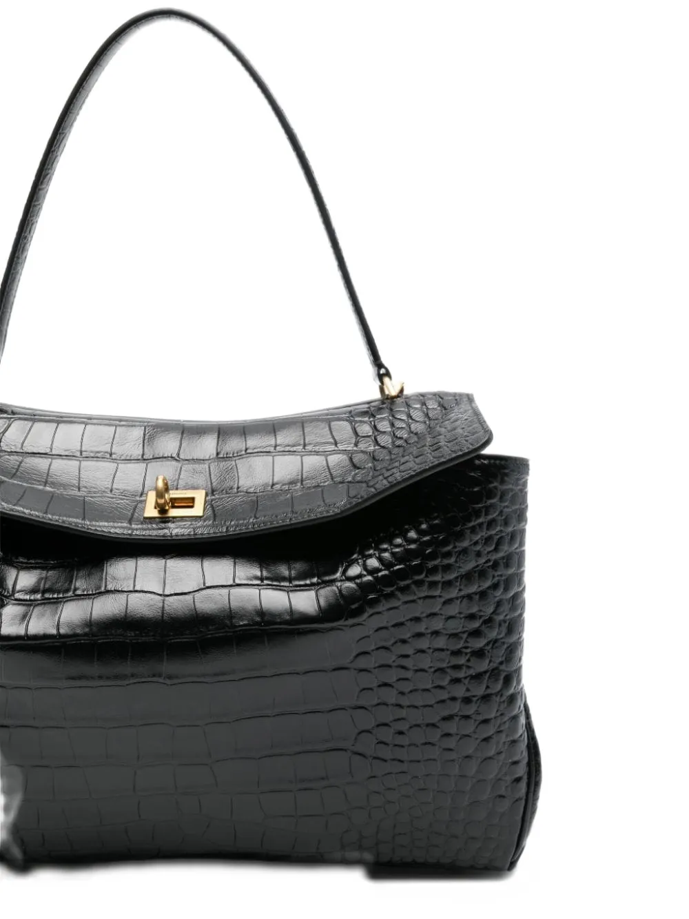 Balenciaga Medium Rodeo shopper met krokodillen-reliëf Zwart