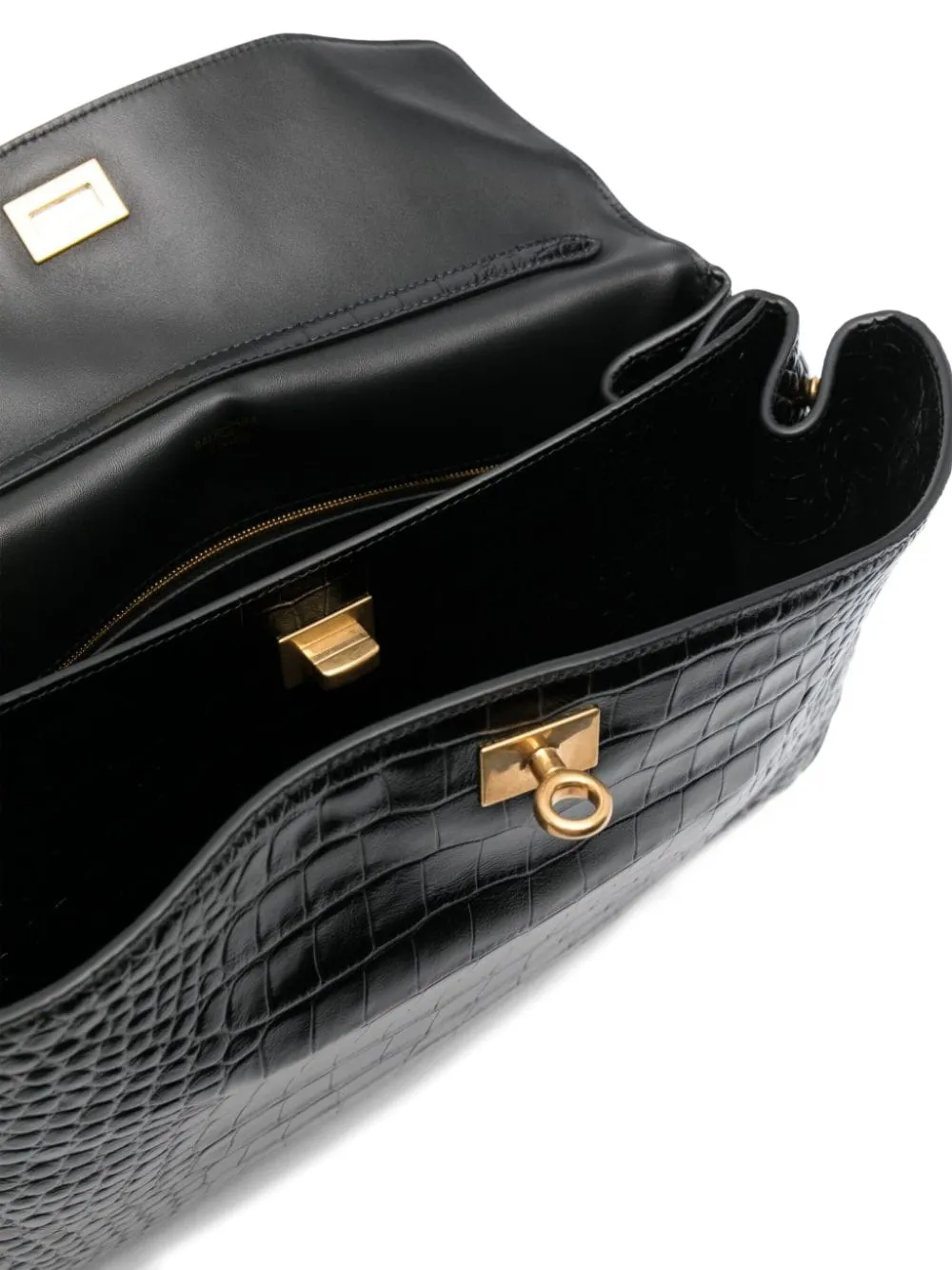 Balenciaga Medium Rodeo shopper met krokodillen-reliëf Zwart