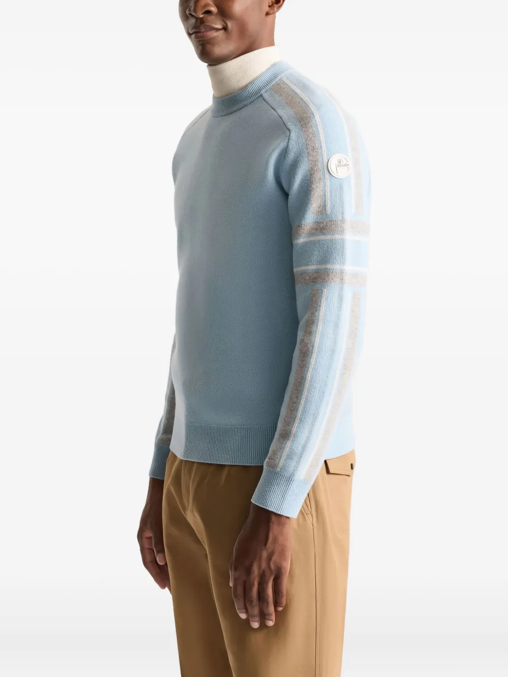 Fusalp Spectavia Contrast-stripe Jacquard Sweater In Blue