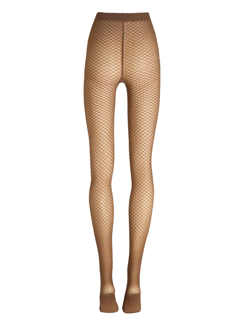 Wolford Visnet panty met glanzend effect Bruin