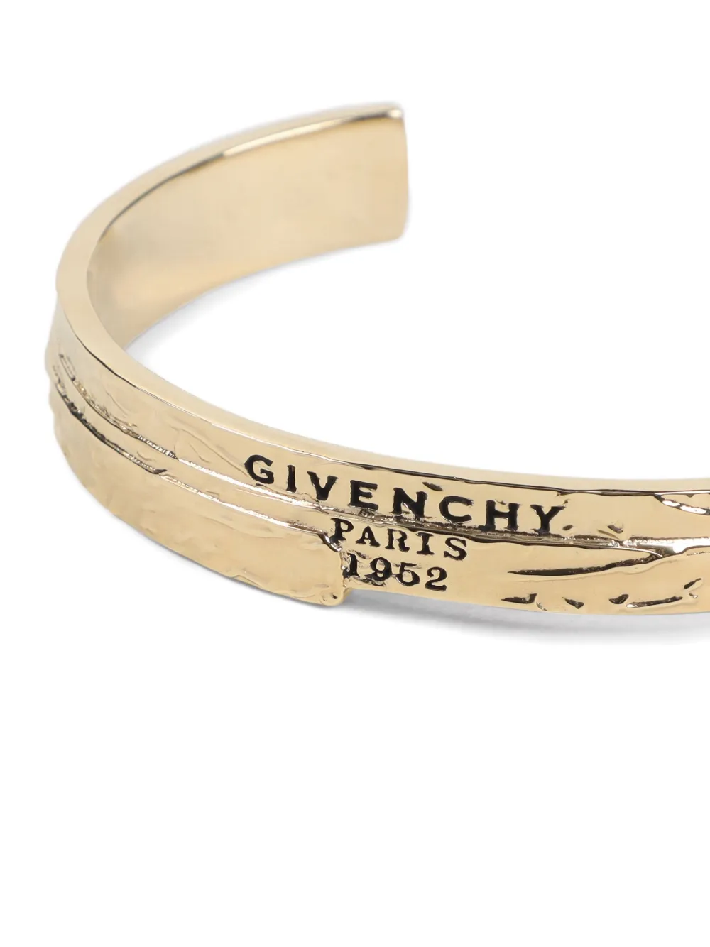 Givenchy Modern Open Cuff Bracelet Textured Finish In Gold