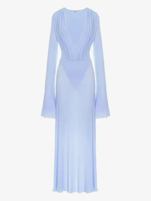 MANURÍ Suki long-sleeve draped dress