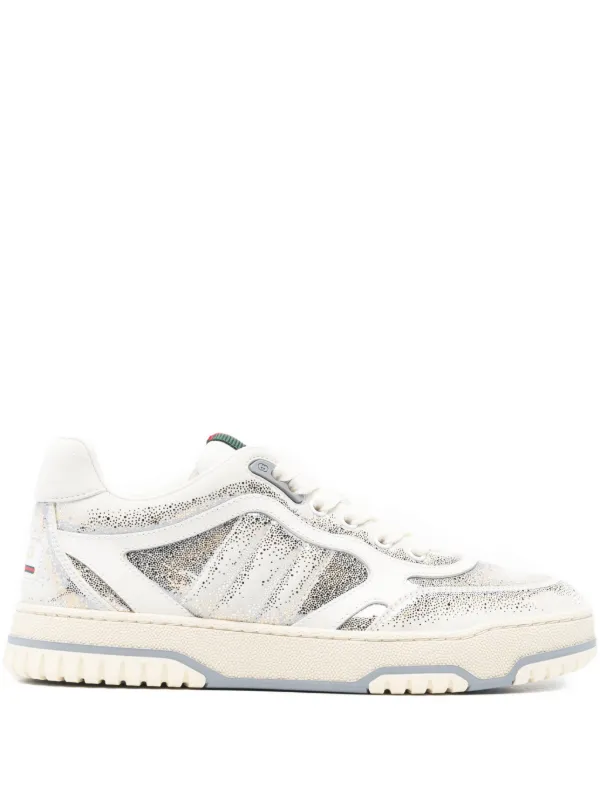 Gucci Glitter Stripe Low-top Sneakers in White