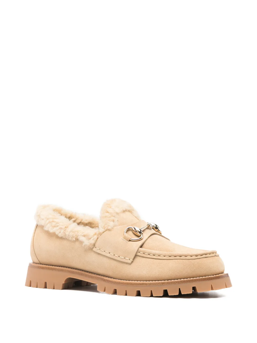 Gucci Horsebit lammy loafers - Beige