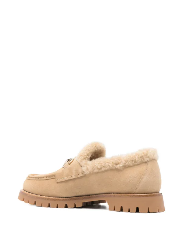 GUCCI Horsebit ムートンブーツ Gucci Horsebit Shearling Loafers | Neutrals | FARFETCH