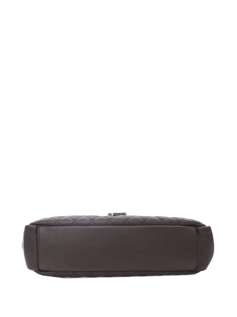 SAINT LAURENT Pre-owned 2017 Large Triquilt Leather Monogram Envelope Bag Shoulder Bag In Gray