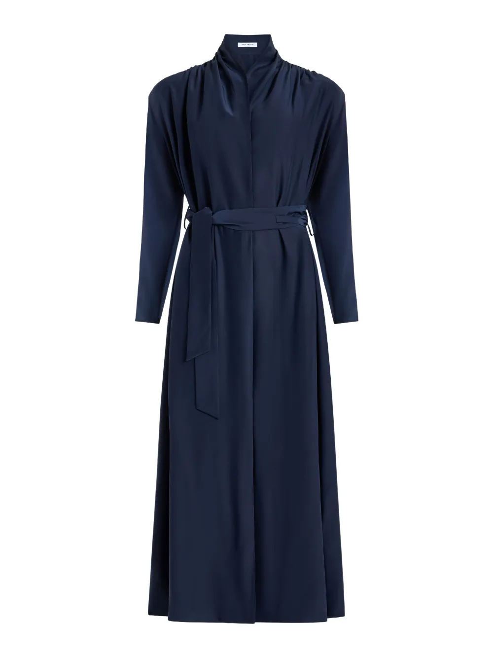 NELLS NELSON Maria drape collar silk maxi dress - Zwart