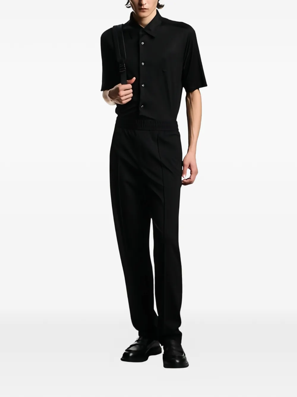 Emporio Armani overhemd met korte mouwen Zwart