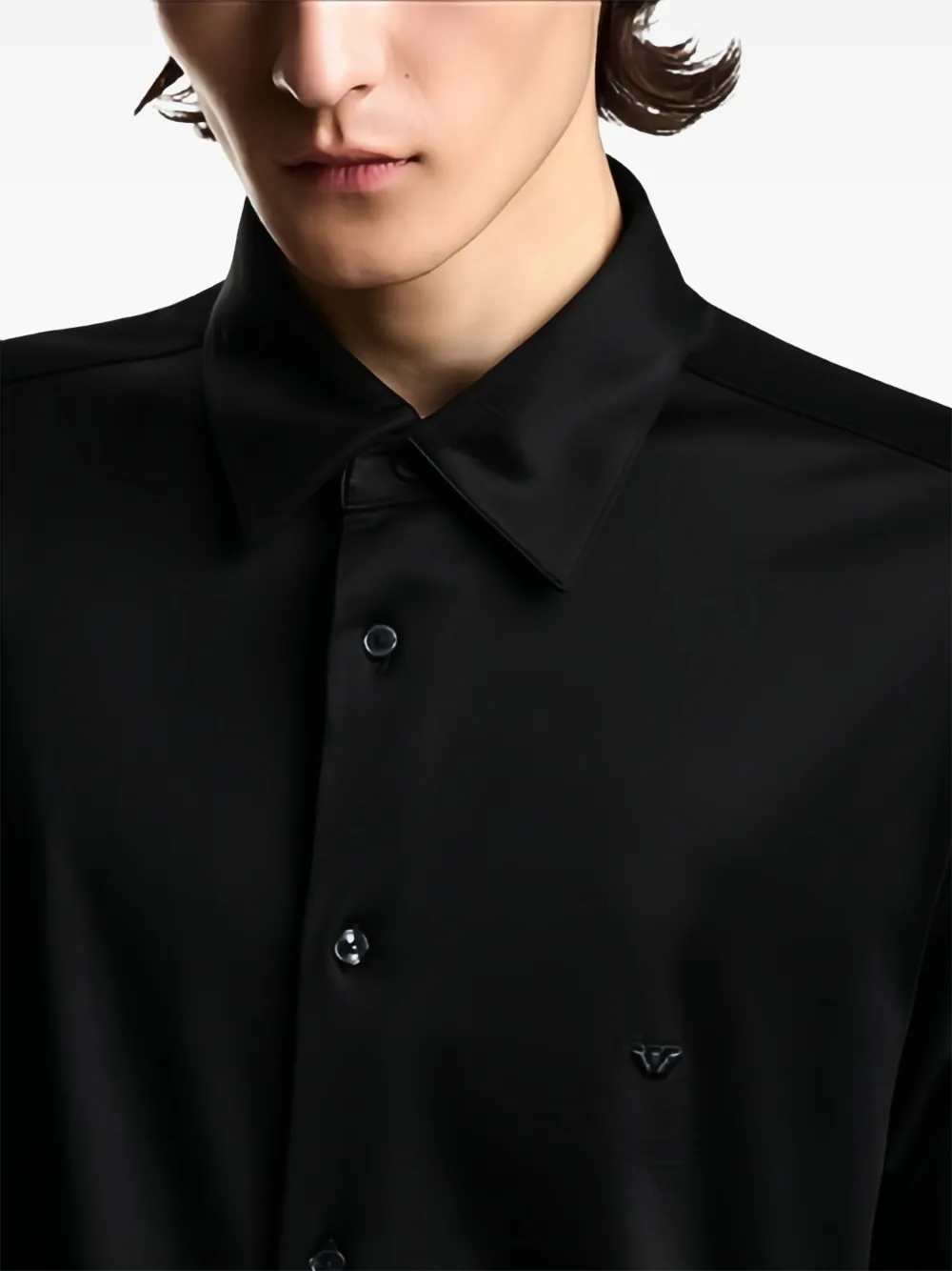 Emporio Armani overhemd met korte mouwen Zwart