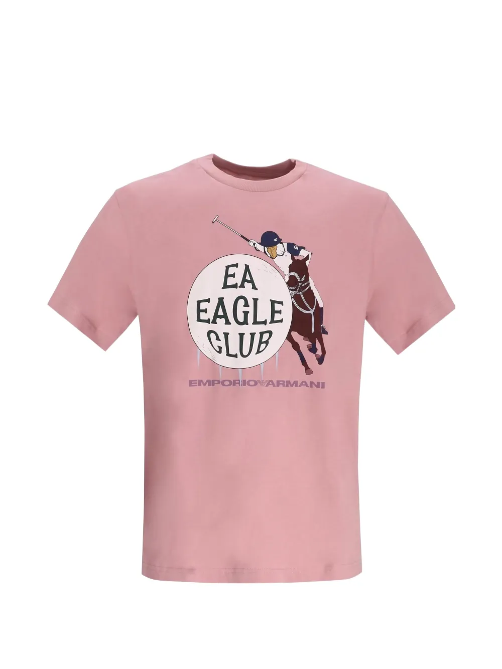 Emporio Armani Eagle Club jersey T-shirt with print Roze