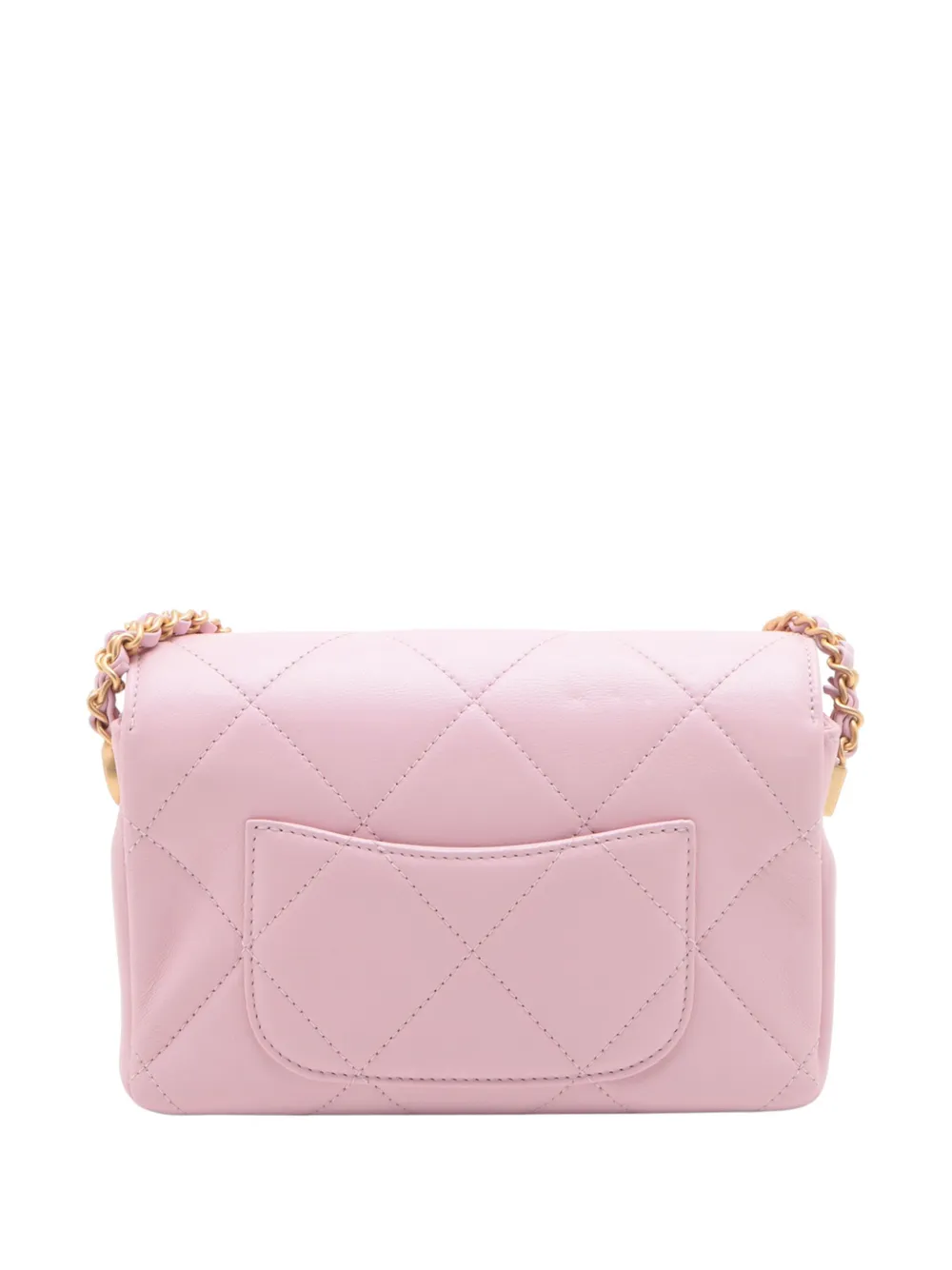 Pre-owned Chanel 2021-2025 Mini Cc Quilted Lambskin Single Flap Crossbody Bag In Pink