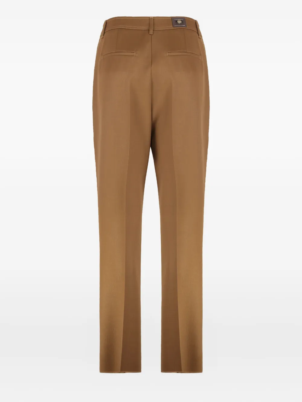 Max Mara Pleated Wool Gabardine Trousers In Brown