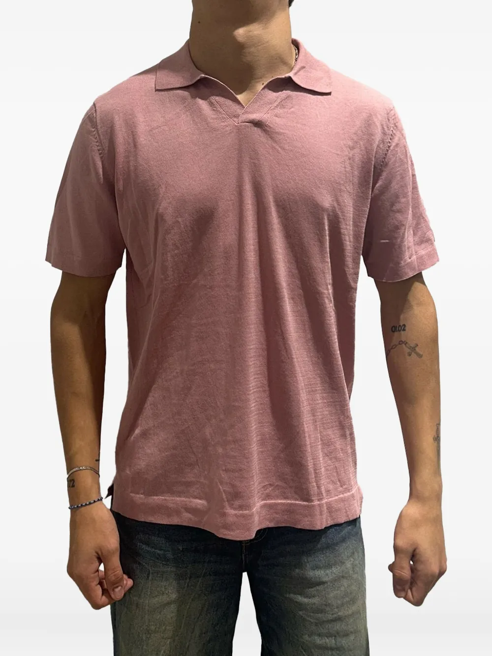 RAYNE 1896 V넥 티셔츠 | 핑크 | Image 1