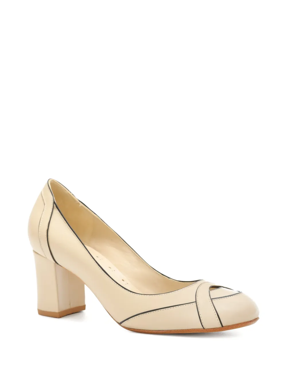 Sarah Chofakian 55 mm pumps met blokhak Beige