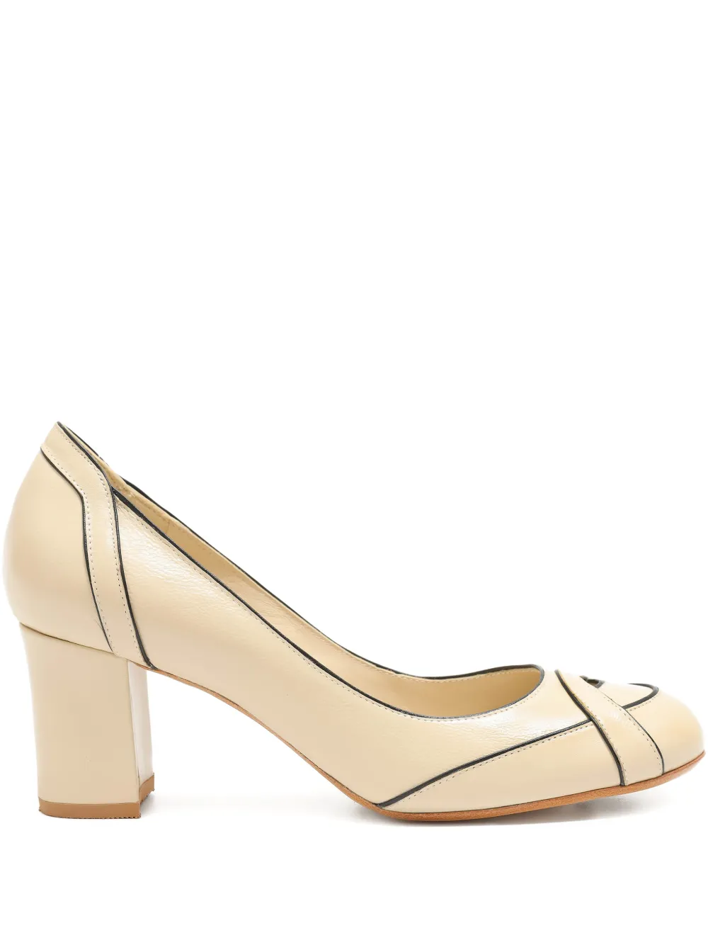 Sarah Chofakian 55 mm pumps met blokhak Beige