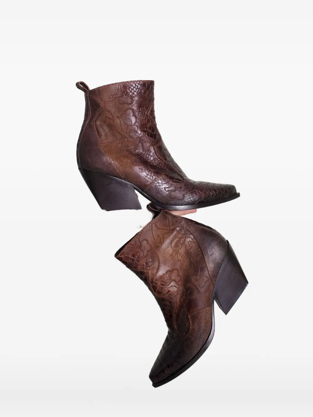 Elena Iachi 75mm embossed heeled boots Bruin