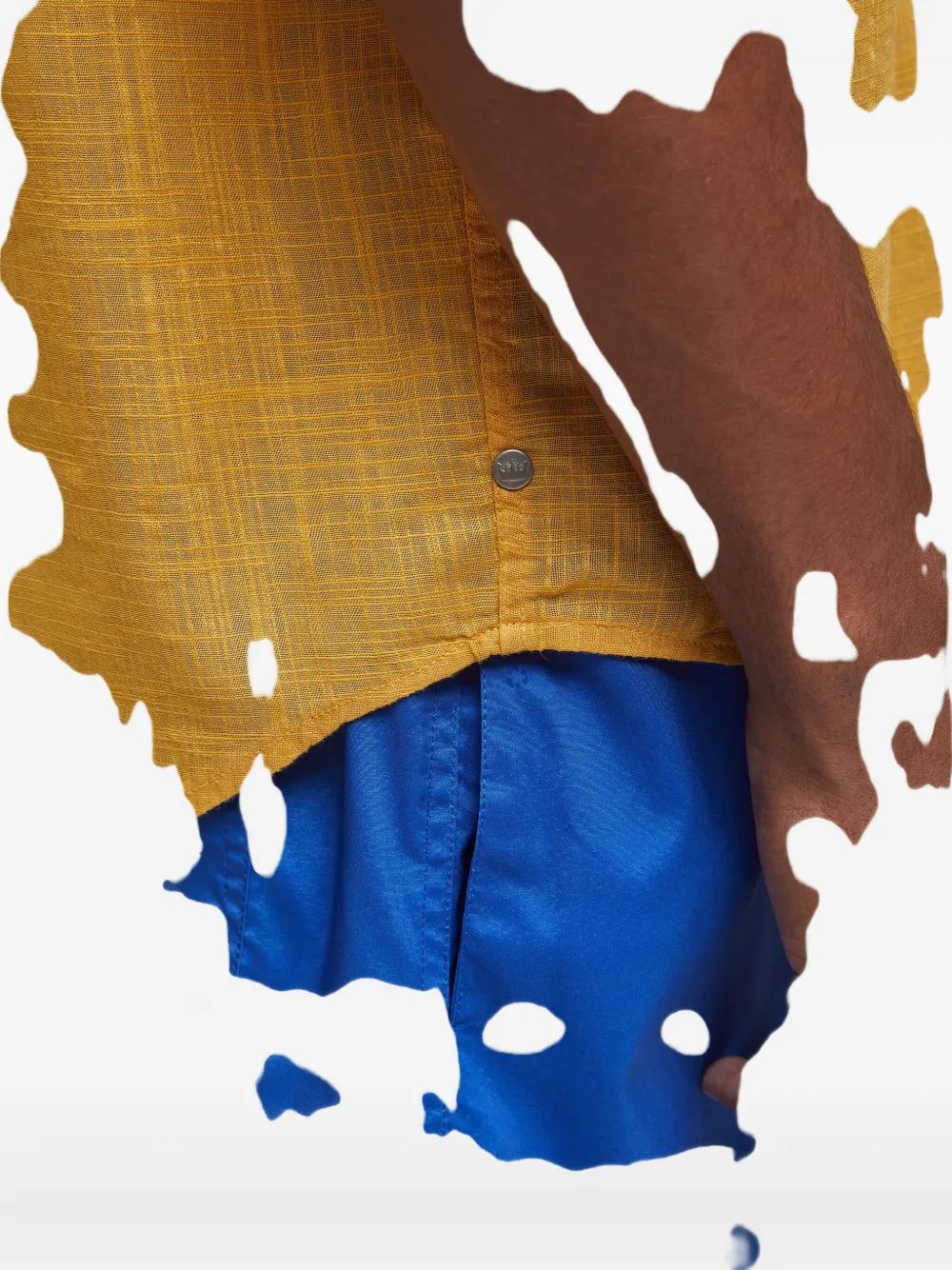 Osklen Textured Pocket Shirt In Yellow