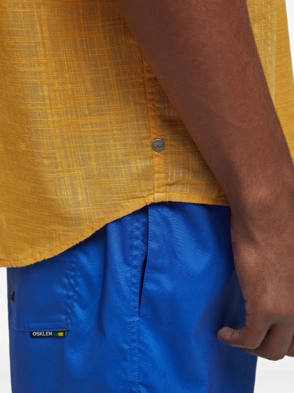 Osklen Overhemd met getextureerde zak Geel