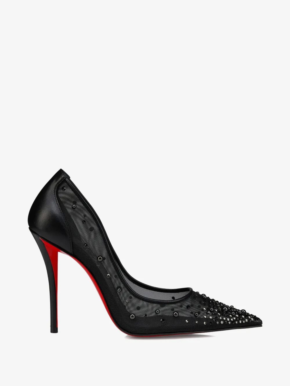 Christian Louboutin Miss Z Degrastrass Perla 100 mm pumps in mesh, nappa leather, strass and pearls | 38