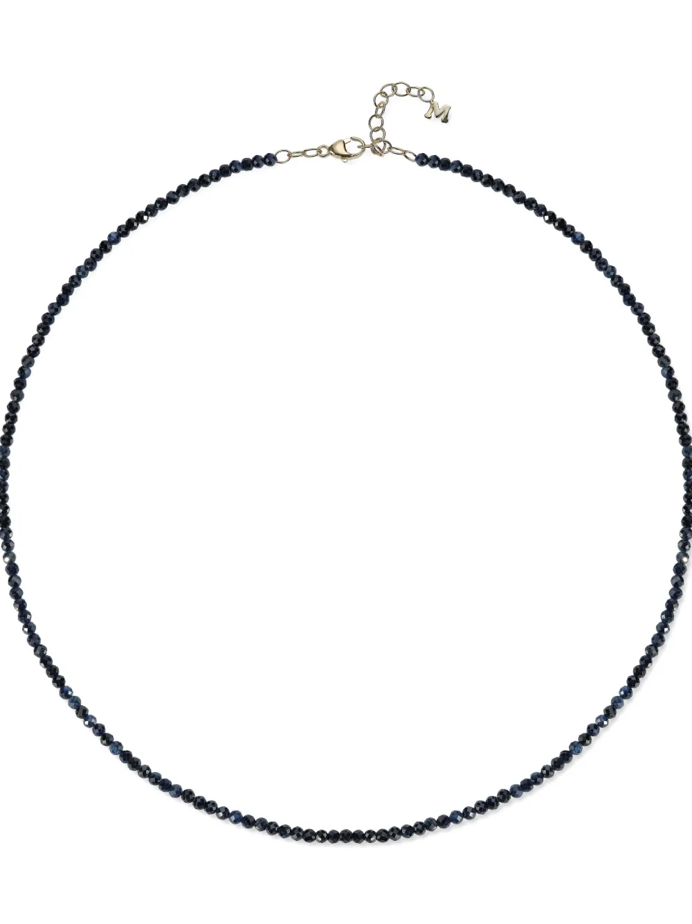 Mateo 14k Yellow Gold Sapphire Beaded Necklace In Black