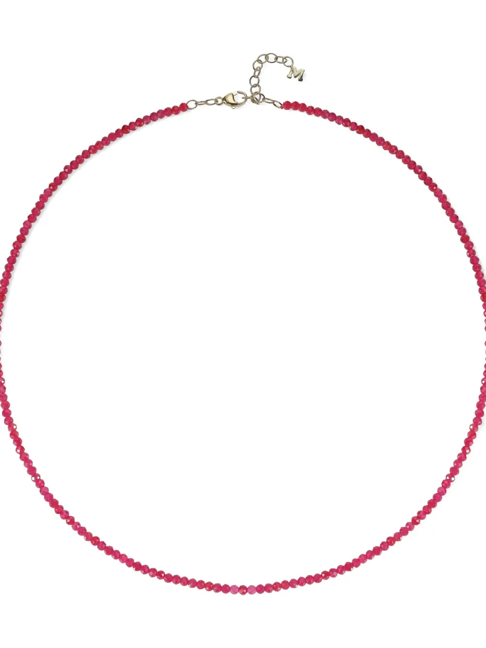 Mateo 14k Yellow Gold Ruby Beaded Necklace In Pink