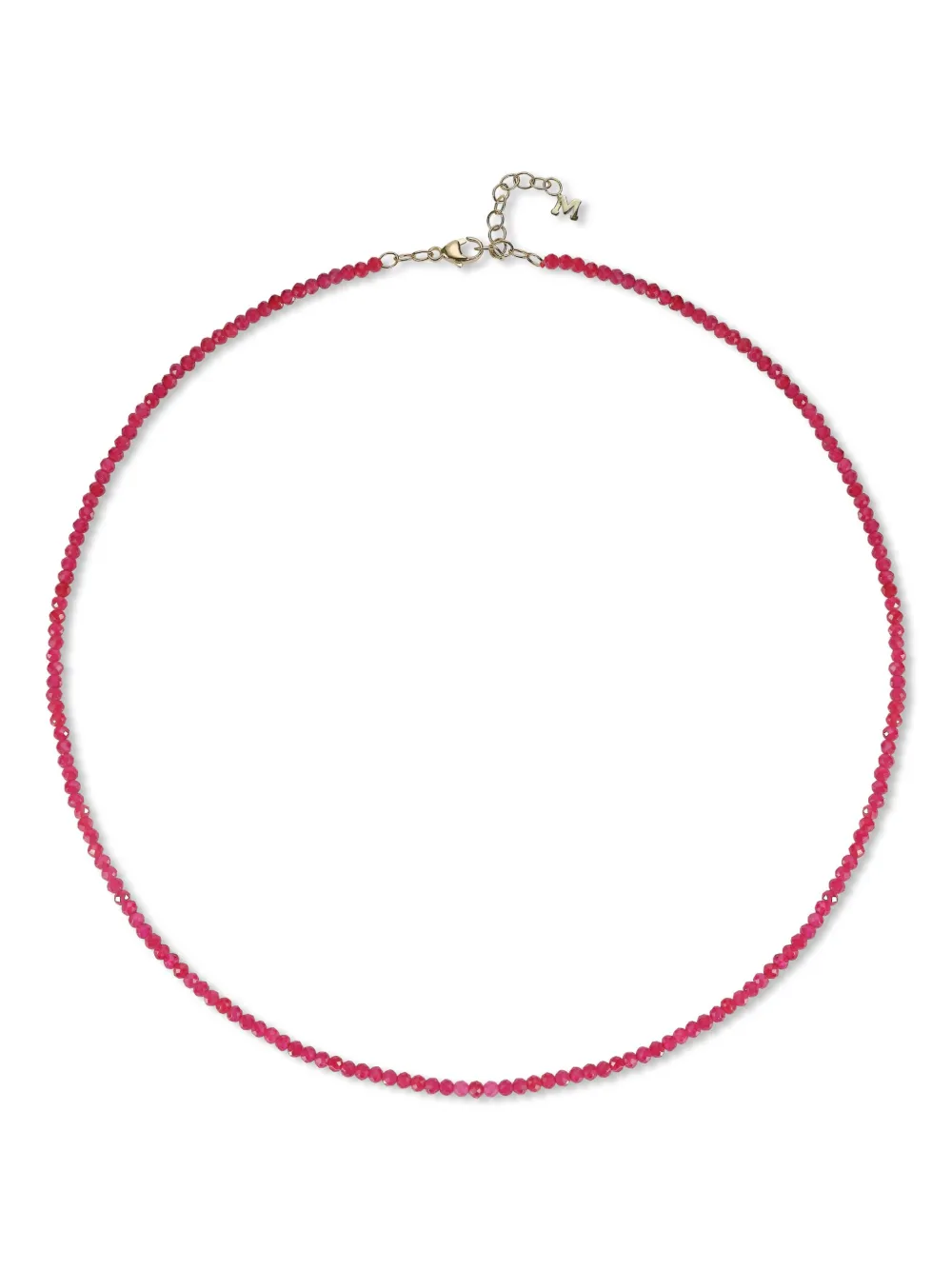 Mateo 14K yellow gold ruby beaded necklace - レッド