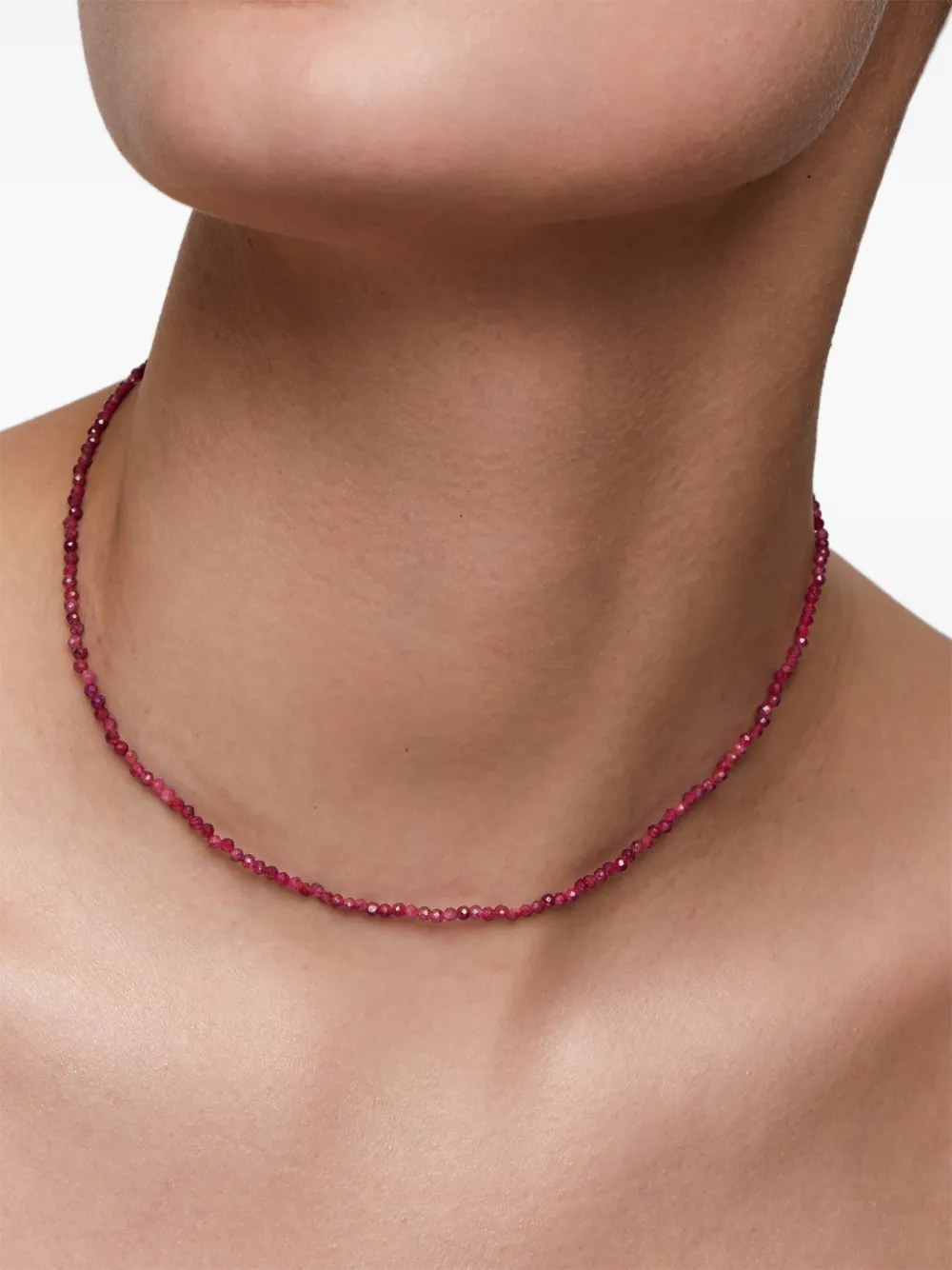  Mateo Ruby Beaded Necklace - Red 