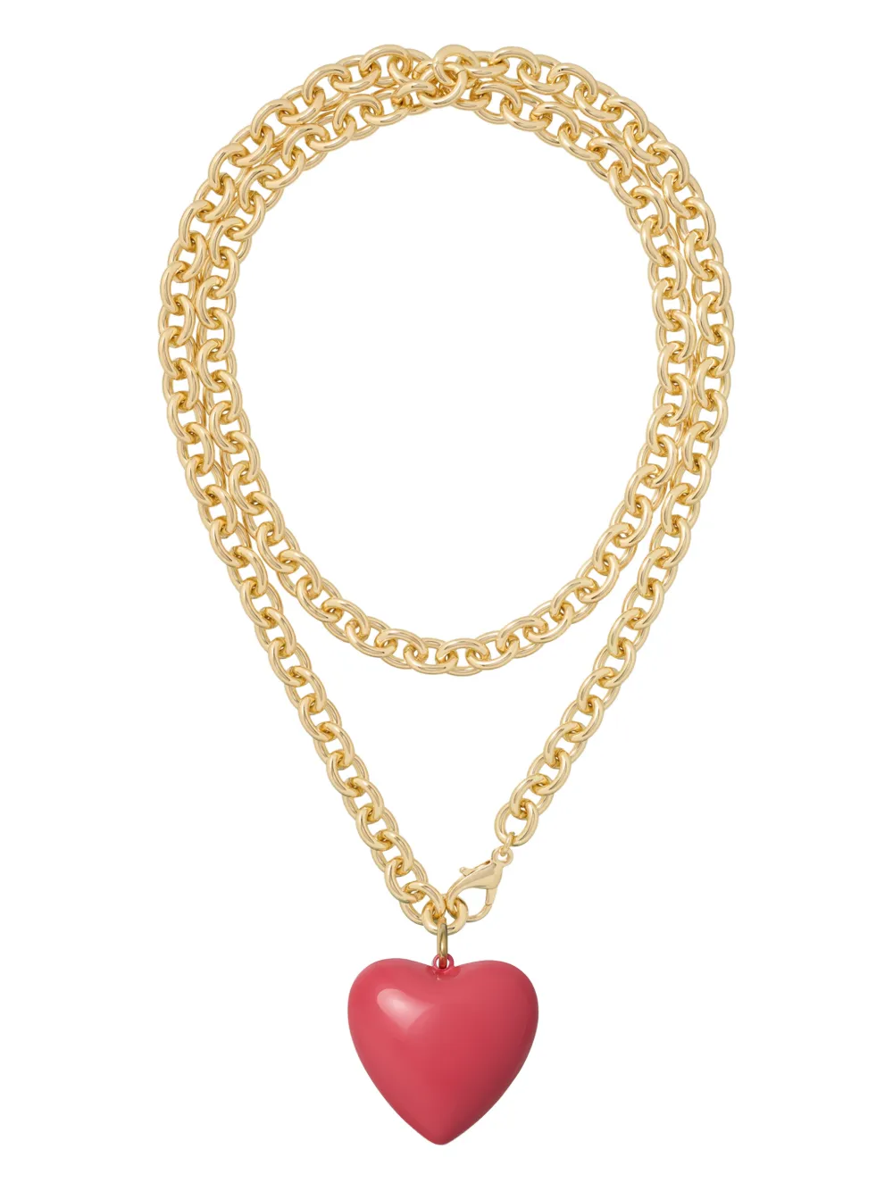 Roxanne Assoulin Big Puffy Heart Charm Necklace In Gold