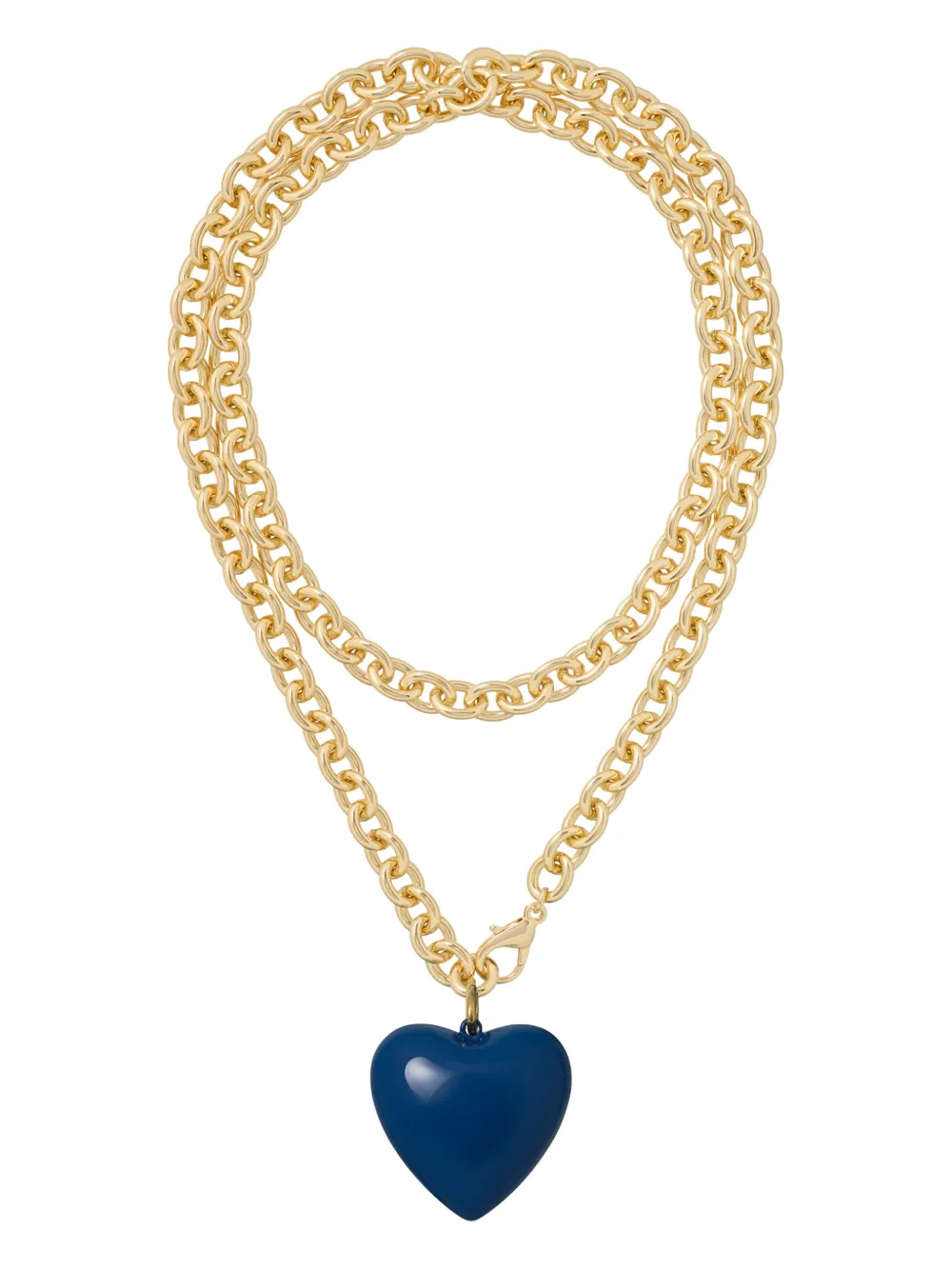 Roxanne Assoulin Big Puffy Heart Charm Necklace In Gold