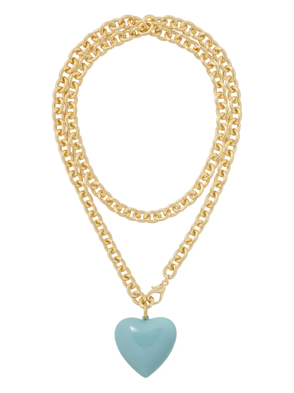 Roxanne Assoulin Big Puffy Heart Charm Necklace In Gold