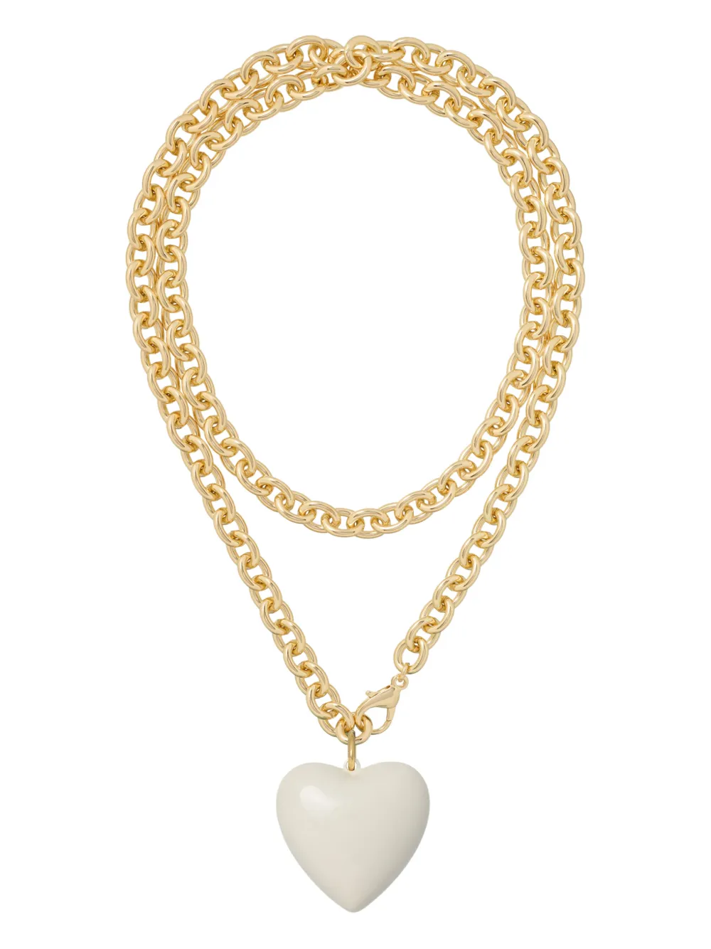 Roxanne Assoulin Big Puffy Heart Charm Necklace In Gold