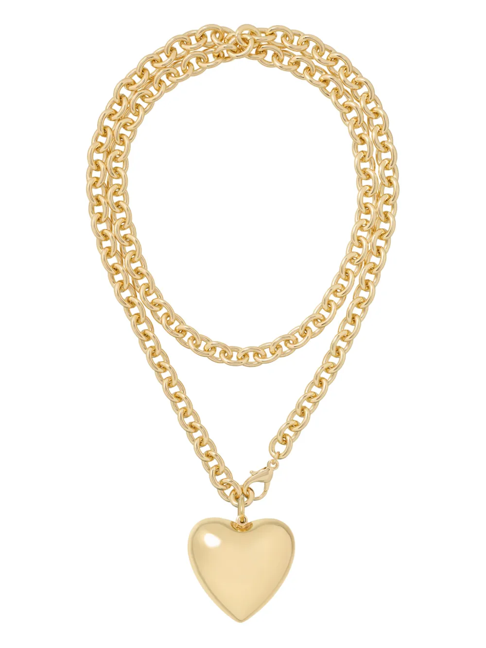 Roxanne Assoulin Big Puffy Heart Charm Necklace In Gold