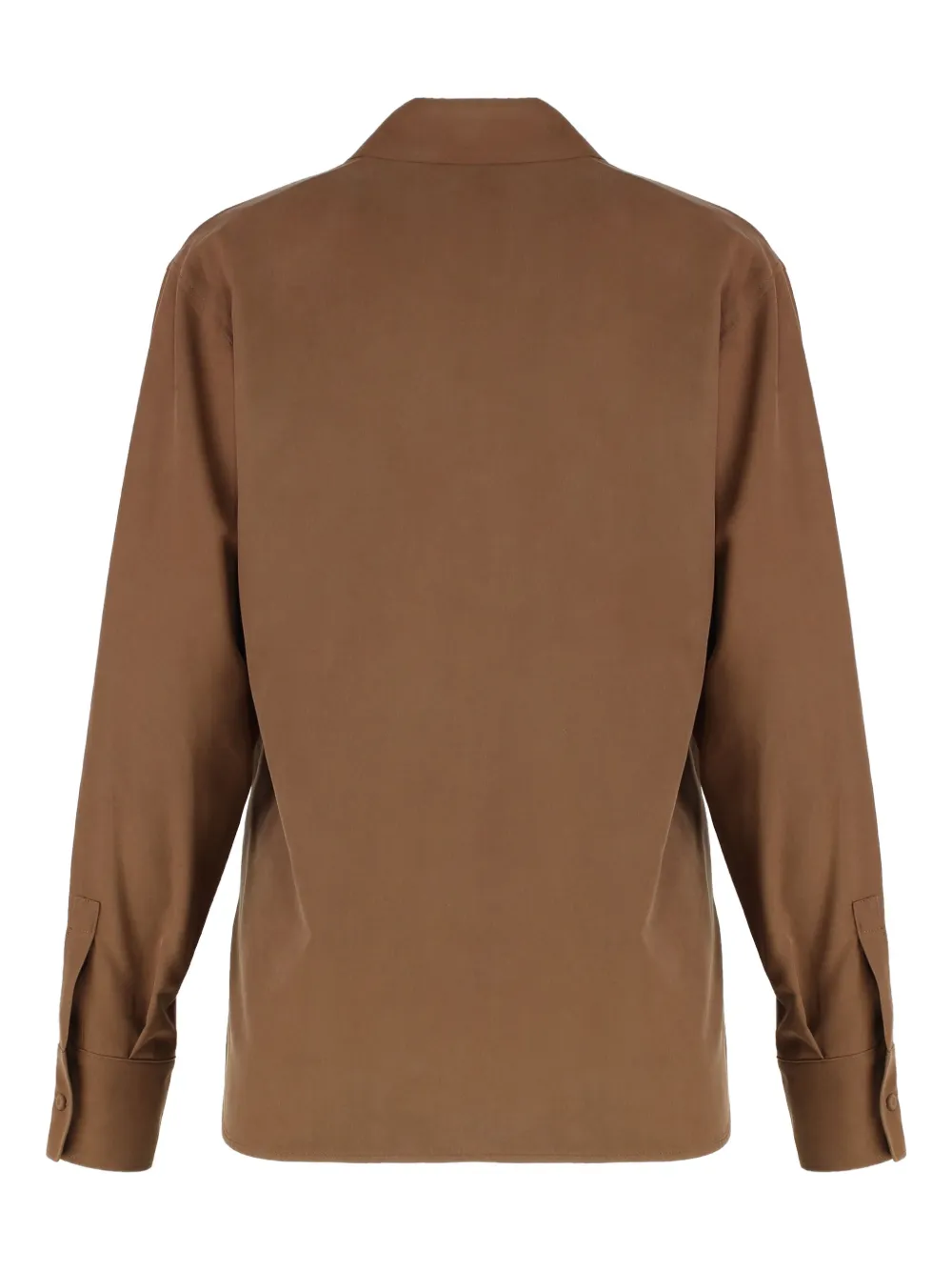 Max Mara Zijden blouse met ronde afwerking - Bruin