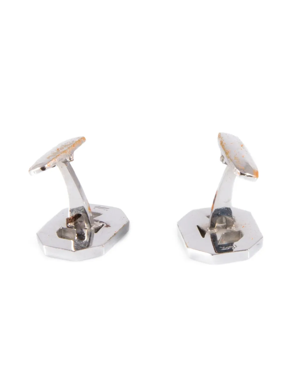 Saint Laurent Pre-Owned 1990s octagonal logo cufflinks | Men | Image 2