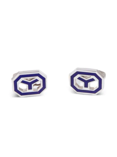 Saint Laurent Pre-Owned 1990s octagonal logo cufflinks