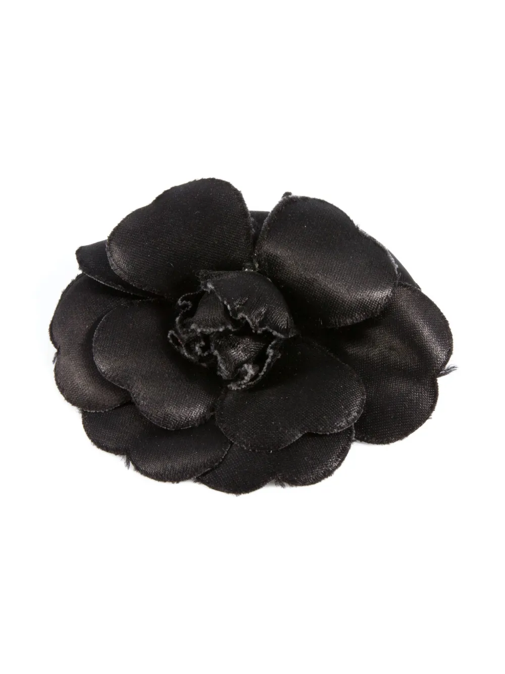 Pre-owned Chanel 2000s Camelia Brooch In Black