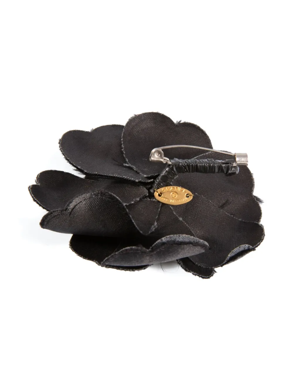 Pre-owned Chanel 2000s Camelia Brooch In Black