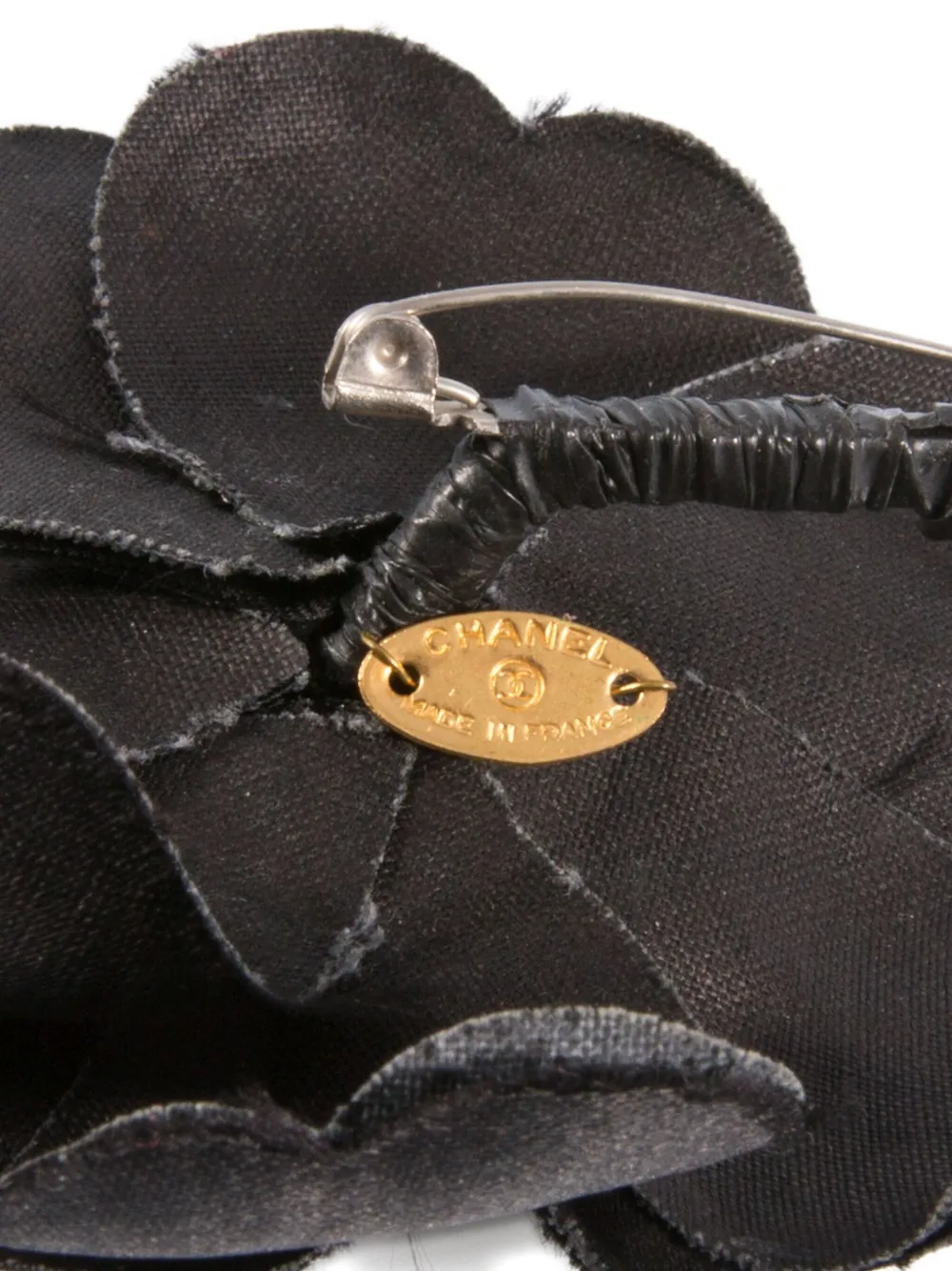 Pre-owned Chanel 2000s Camelia Brooch In Black