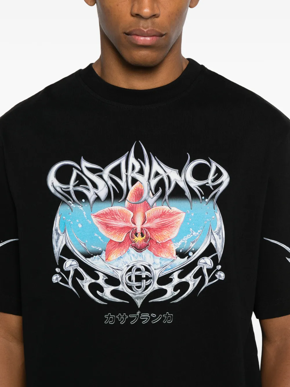 Casablanca T-shirt met grafische print Zwart