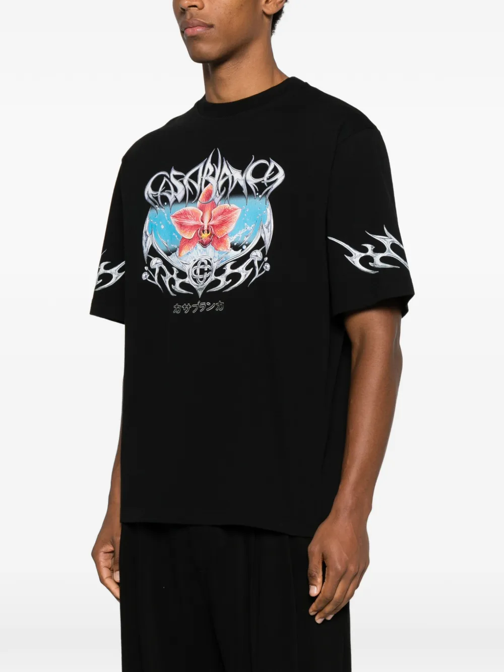 Casablanca T-shirt met grafische print Zwart