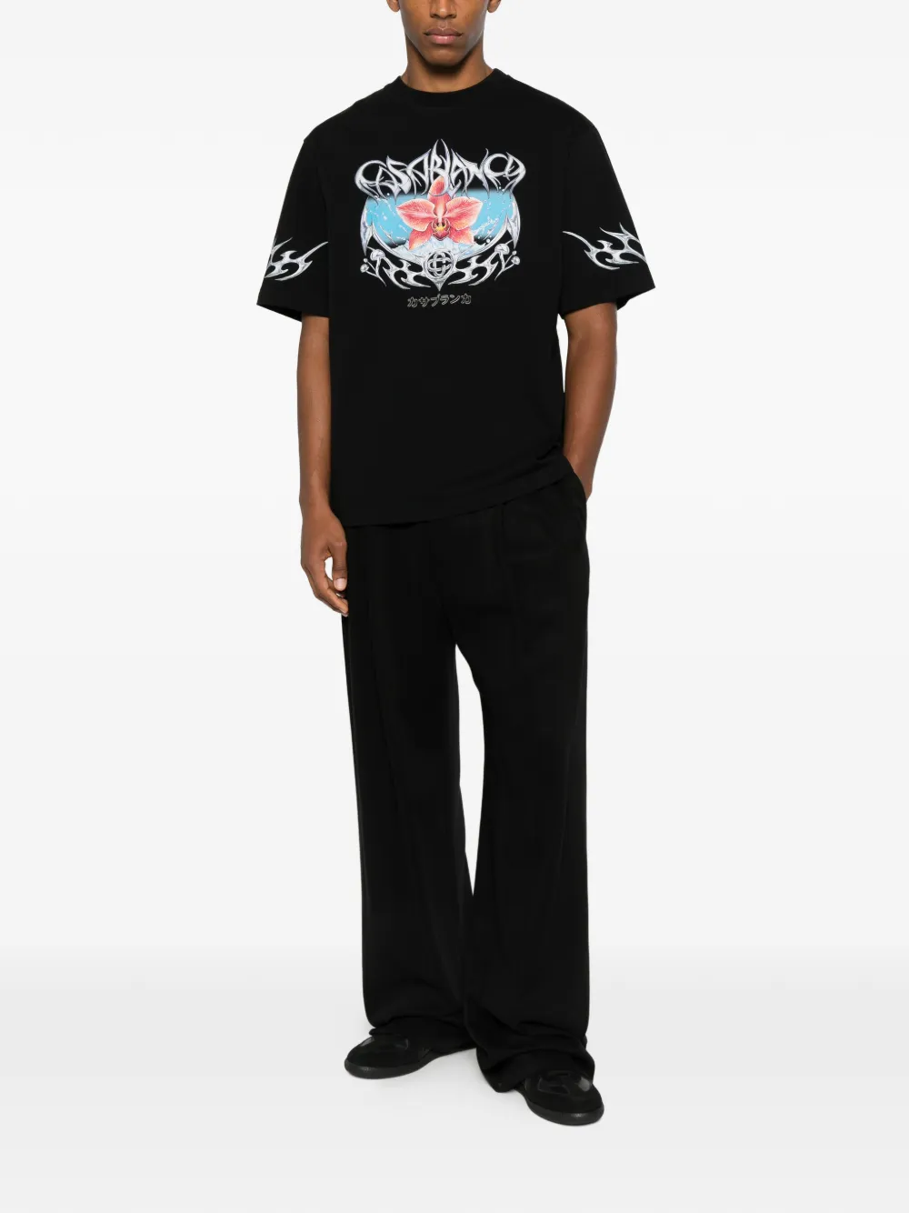 Casablanca graphic-print T-Shirt - Zwart