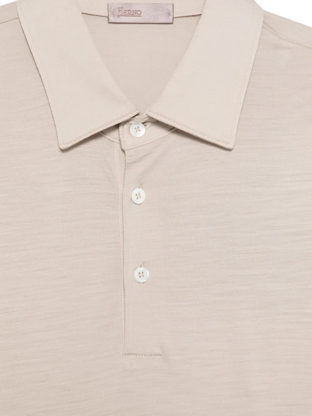 Herno Long-sleeve Wool Polo Shir In Neutral