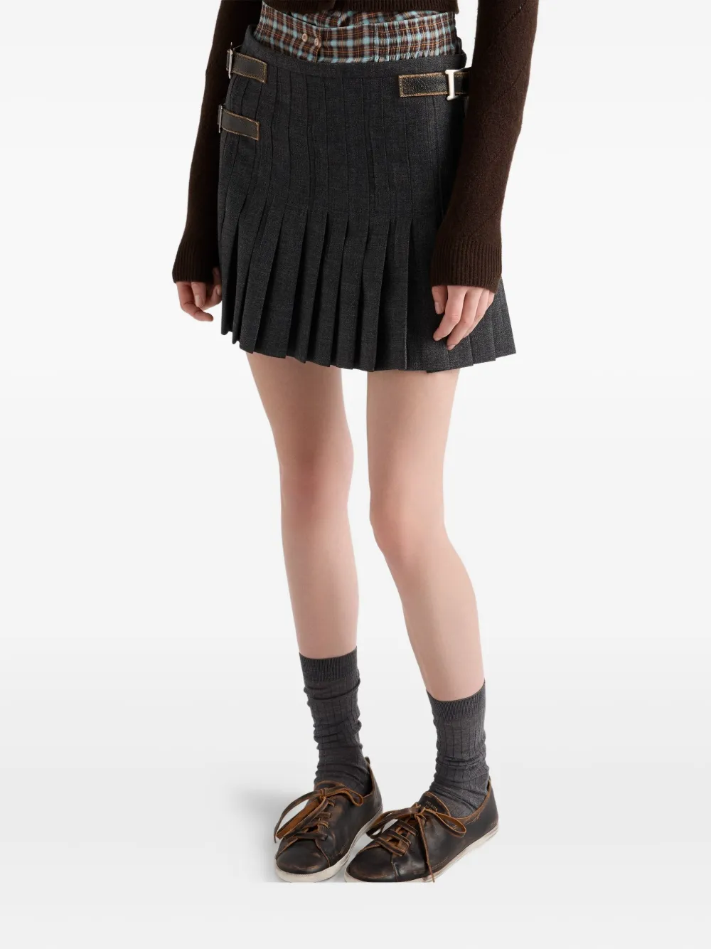 Prada Wollen mini-rok Grijs