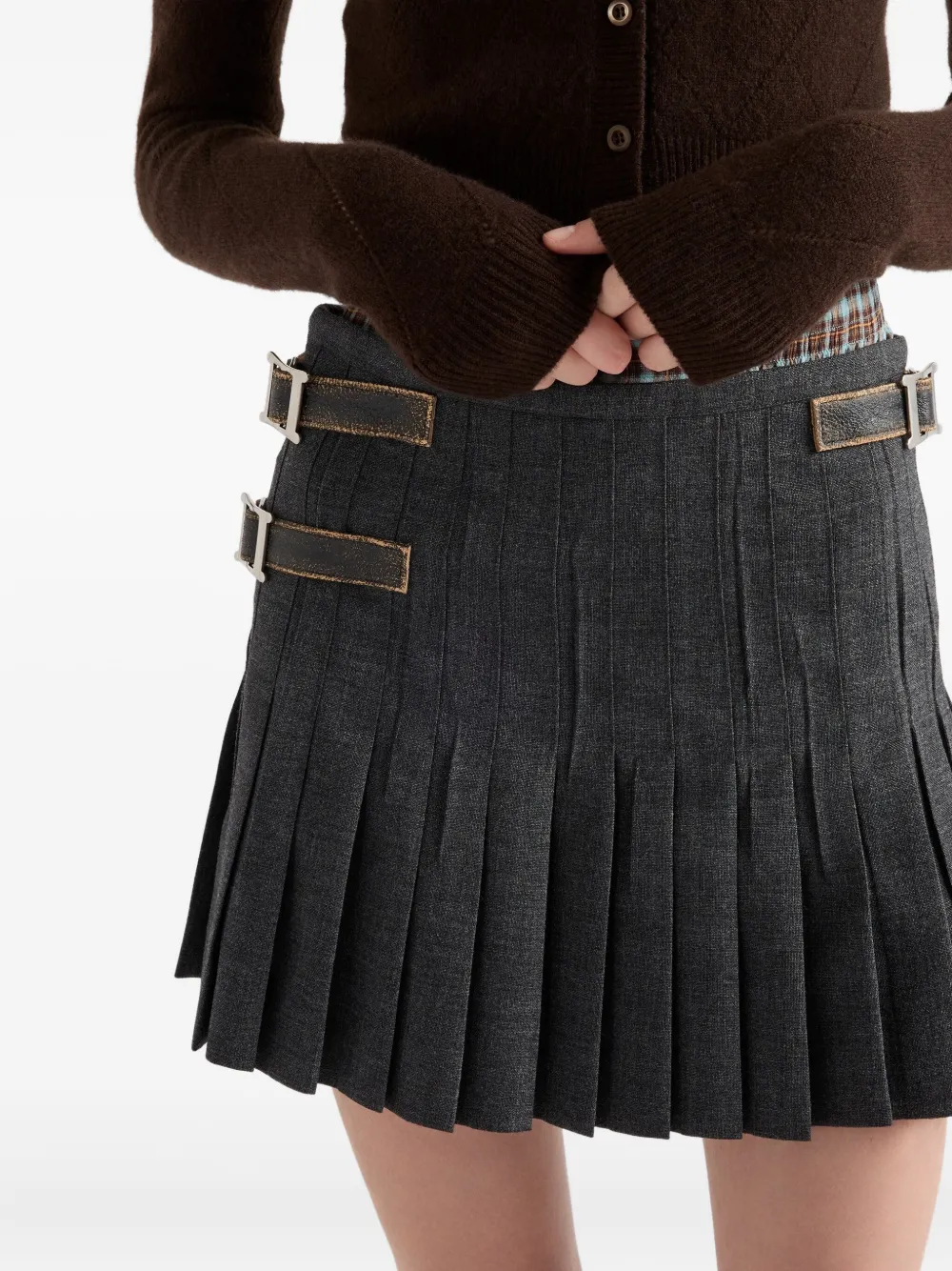 Prada Wollen mini-rok Grijs