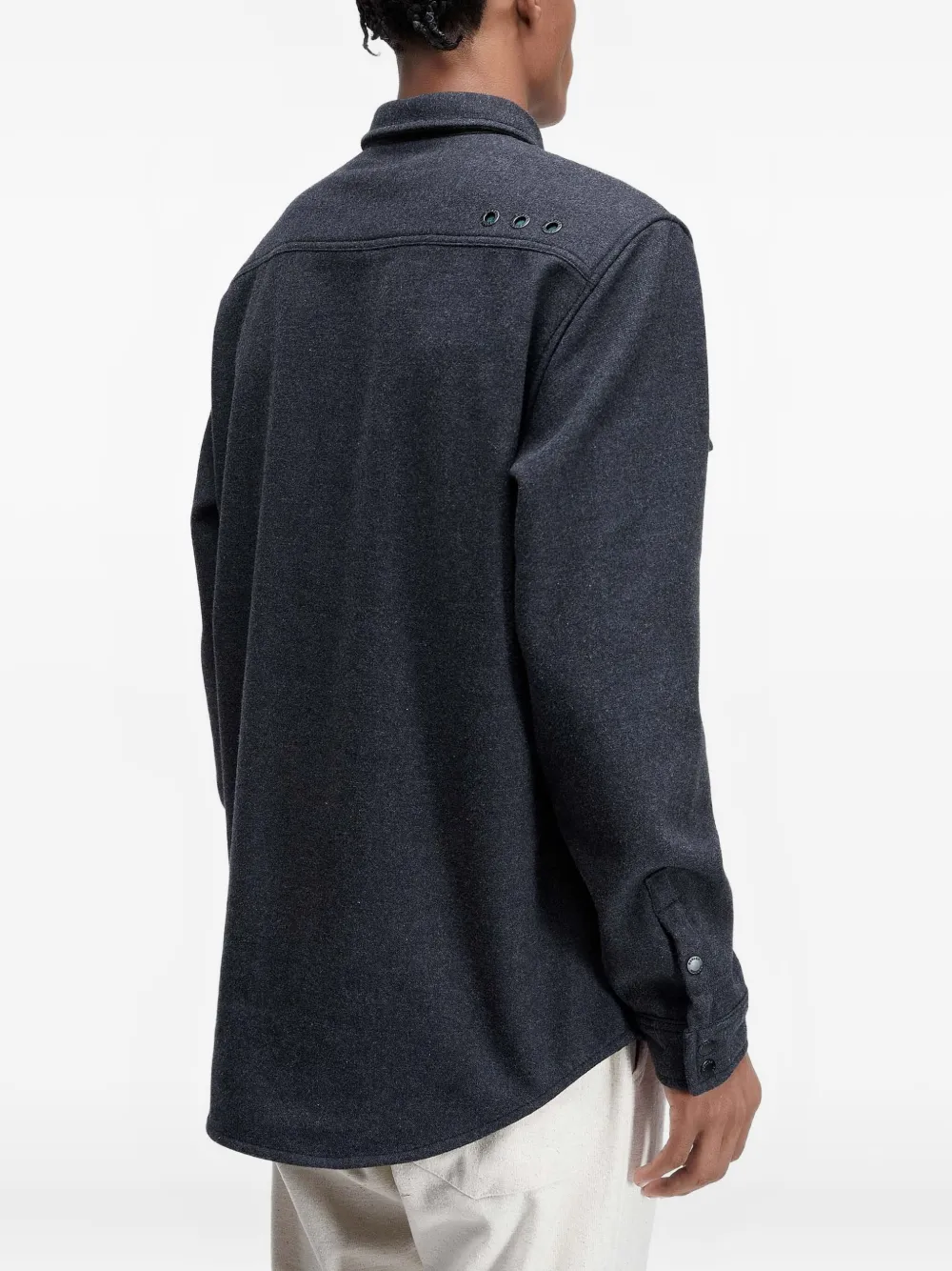 Osklen Ulina Mescla Button Pocket Shirt In Gray