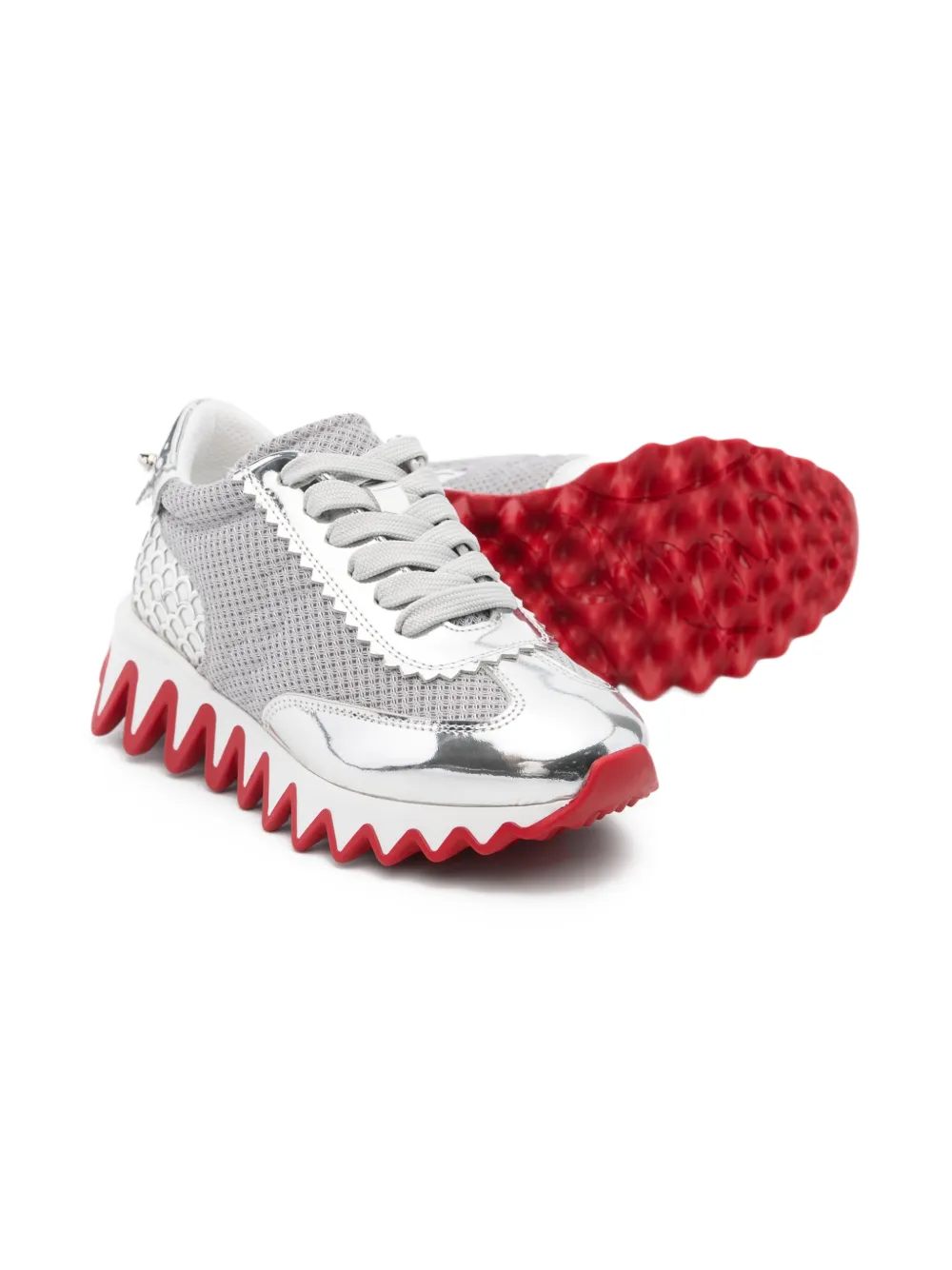 Christian Louboutin Kids panelled sneakers Zilver