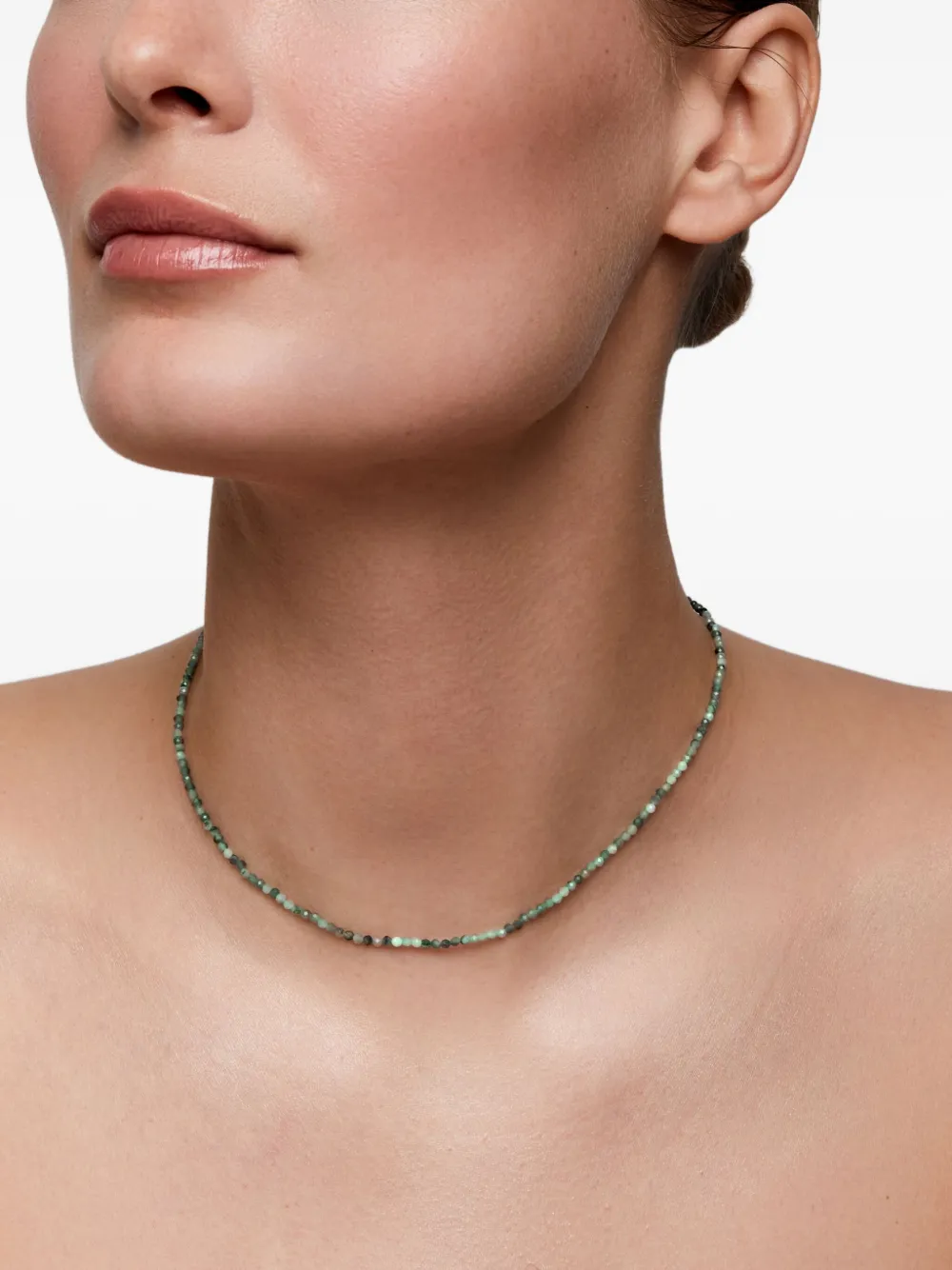 Mateo 14k Yellow Gold Emerald Beaded Necklace In Green